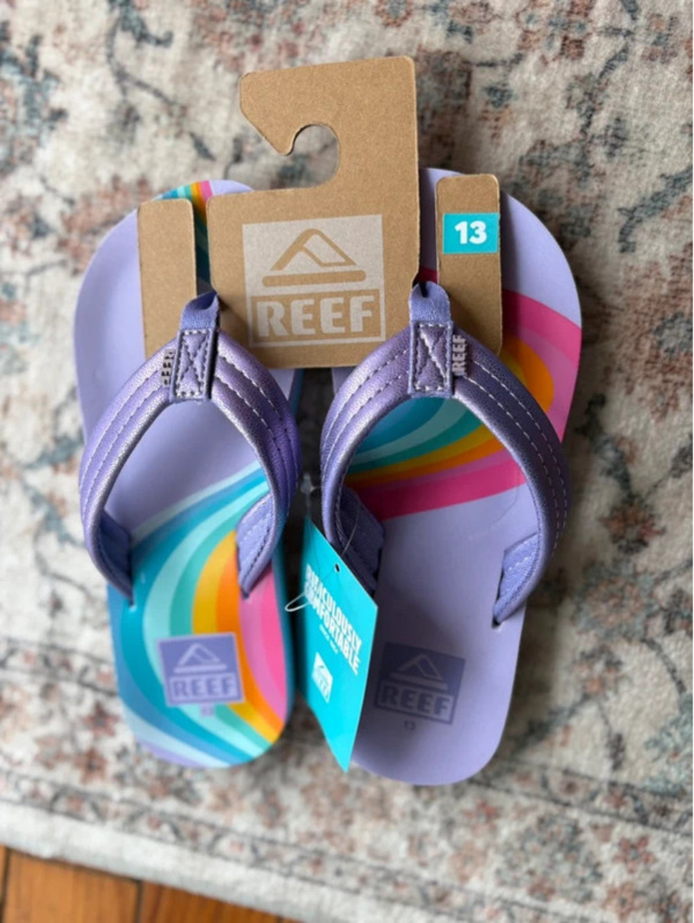 Girls size 13C New Purple Reef Flip Flops
